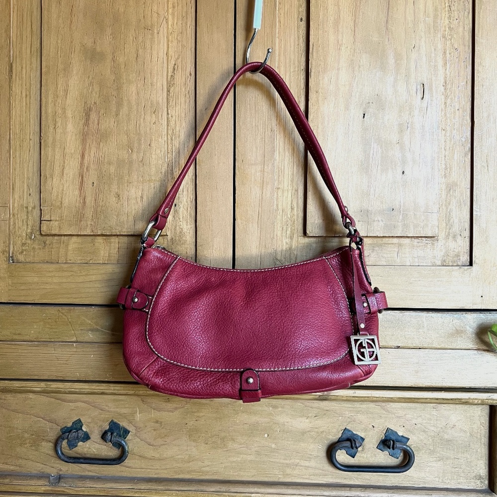 Small red leather purse